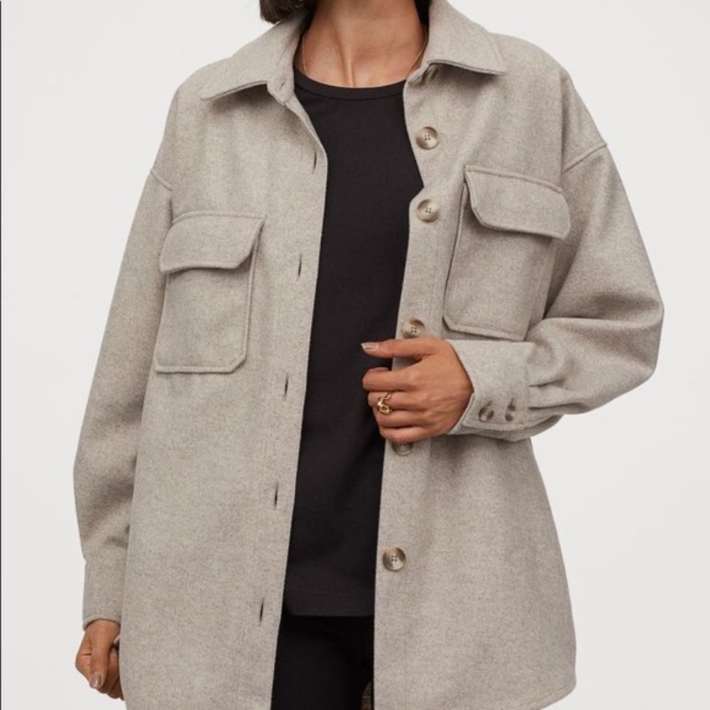 NWT H&M Light Beige Shacket